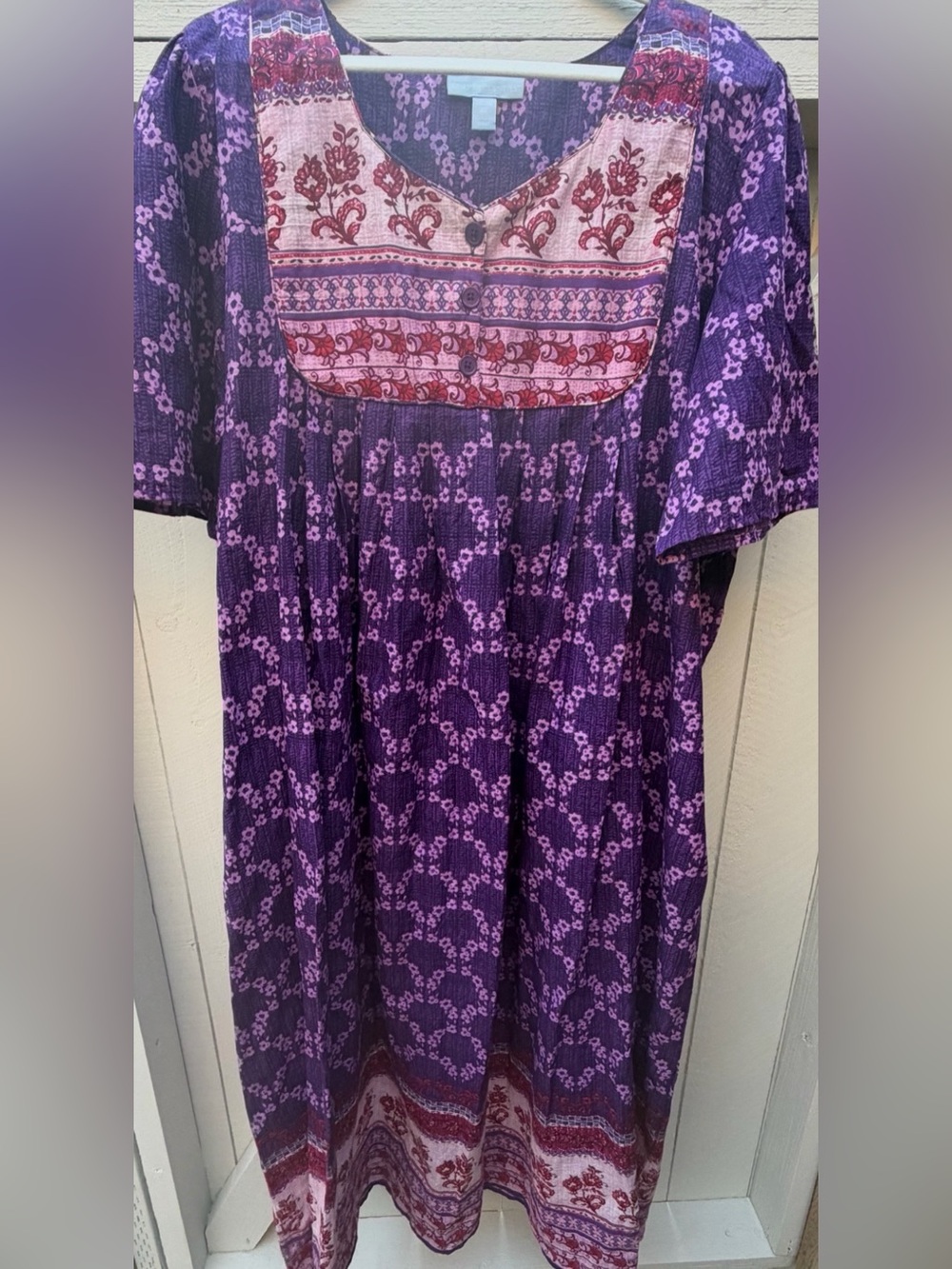 Only Necessities Purple Floral Print Boho Maxi Dress size 2X made in India